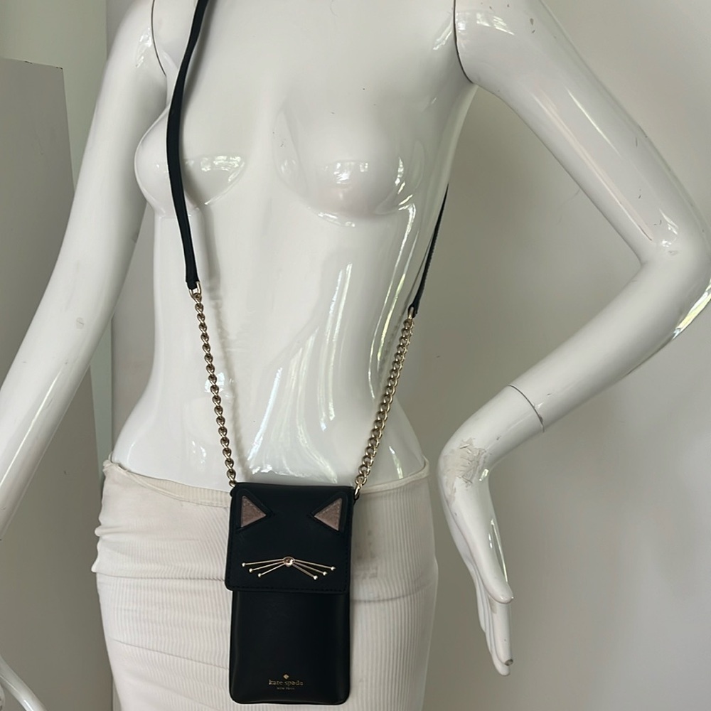 Kate Spade Cat Limited Edition Leather Crossbody Bag Phone Case Fits an IPhone